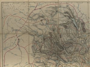 Kaart uit de kaartencollectie van de Nationale Bibliotheek. De kaart is handgetekend (na 1846) en toont Telemark