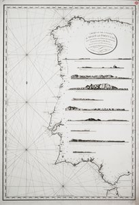 Kaart van de kusten van Spanje en Portugal, van Kaap Pinas tot de Straat van Gibraltar, geconstrueerd en zorgvuldig getekend op basis van de meest recente waarnemingen door de officieren van de Franse en Spaanse marines