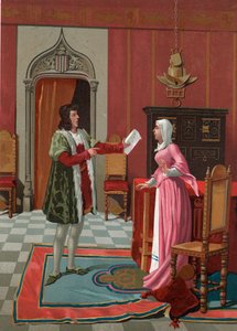 Enrique de Villena vertelt zijn vrouw dat hij tot meester van Calatrava is gekozen door P. Y. Valor
