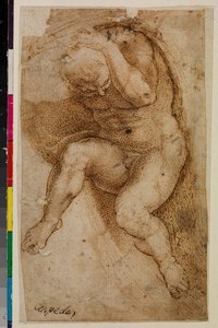 Naakte mannelijke figuur (naar Michelangelo
