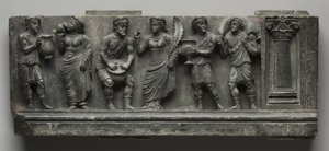 Bacchanaal reliëf, Pakistan, Gandhara, Buner gebied, vroege Kushan Periode (AD 1-320) door Pakistani School