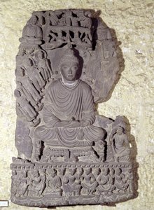 Zittende Boeddha in meditatie, 1e-4e eeuw