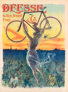 Franse Art Nouveau Poster voor Deesse Fietsen, ca. 1898 (lithografie) door Pal