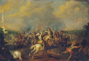 Een cavaleriegevecht door Palamedes Palamedesz