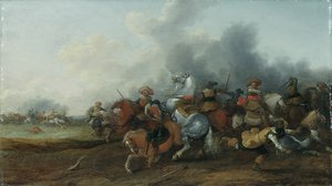 Een cavaleriegevecht, 1632 door Palamedes Palamedesz