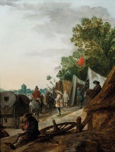 Een militair kampement door Palamedes Palamedesz