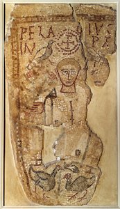 Paleochristelijke oudheid: Representatie van de asceet monnik Pelagius (350-420) door Paleo Christian Paleo Christian