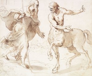 Sint Antonius Abt vraagt de Centaur de Weg
