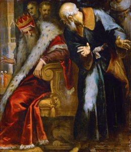 De Profeet Nathan berispt Koning David, door Palma il Giovane, Jacopo, de Jongere