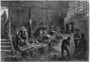 Rommel van de vorkslijpers, Sheffield staalfabrieken, 1866
