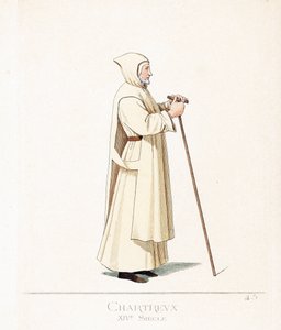 Geestelijk kostuum: een kartuizer monnik, orde van Sint Bruno