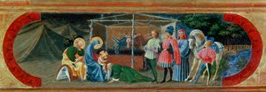 Aanbidding der Wijzen. Schilderij door Paolo di Dono, genaamd Paolo Uccello (1397-1475)