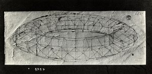 Studie van een "mazzocchio" (pen en inkt op papier) door Paolo Uccello