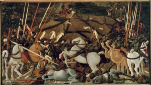 De Slag bij San Romano in 1432: De Ontzetting van Bernardino della Carda door Paolo Uccello