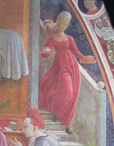De geboorte van de Maagd (detail)
