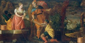 Rebecca bij de bron, c. 1582-1588 door Paolo Veronese