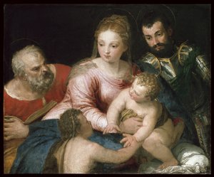 De Heilige Familie met de jonge Johannes de Doper en Sint Joris, begin 1550s door Paolo Veronese