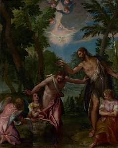 De doop van Christus door Paolo Veronese and workshop