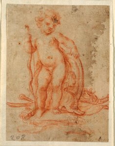 Tekening, ontwerp voor Cupido en Wapentrofee, 1710-28