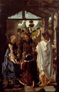 Aanbidding der Wijzen door Paolo de San Leocadio