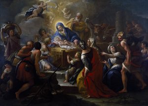 De Aanbidding van de Herders door Paolo di Matteis