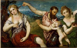Allegorie met Flora, Venus, Mars en Cupido
