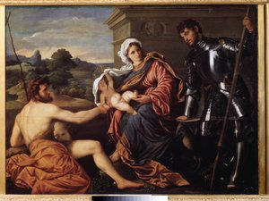 Maagd en kind, Sint Jan de Doper en Sint Joris door Paris Bordone