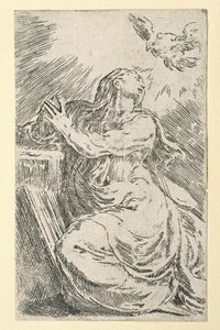 De annunciatie door Parmigianino