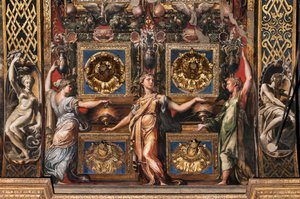 De drie wijze maagden en drie dwaze maagden (detail) door Parmigianino