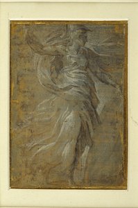 Minerva met een schild in haar linkerhand, een lans in haar rechter door Parmigianino
