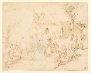 Rustieke scène door Parmigianino