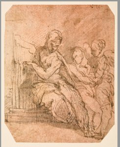 Sint Cecilia (recto) door Parmigianino
