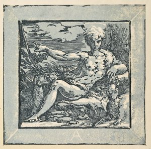 Sint Johannes de Doper in de wildernis door Parmigianino
