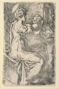 Maagd en kind door Parmigianino