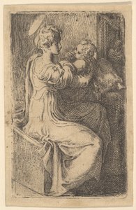 Madonna en kind door Parmigianino