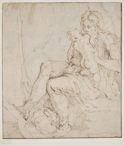Saturnus/Kronos verslindt een van zijn kinderen door Parmigianino