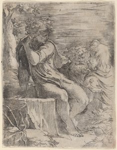 De jongen en twee oude mannen door Parmigianino
