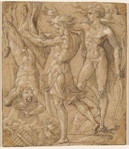 Het Villen van Marsyas door Parmigianino
