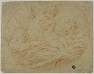 Vrouw en twee kinderen door Parmigianino