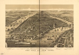 De stad New York door Parsons and Atwater; Currier and Ives