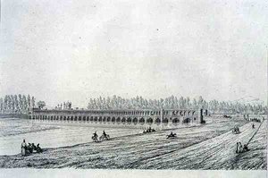 Allah Verdi Khan Brug, in Isfahan, uit 