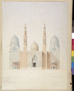 Architectuur: hoofdgevelproject van de moskee van Alexandrië, Egypte