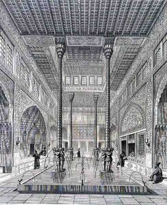 Interieur van het Paleis van Chahar Bagh, in Isfahan, uit 