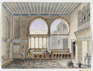 Uitzicht op het interieur van het Sheik Jabarti-paleis door Pascal Xavier (after) Coste
