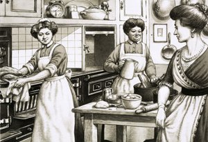 Koken in Edwardiaanse tijden werd gedaan op kolengestookte fornuizen