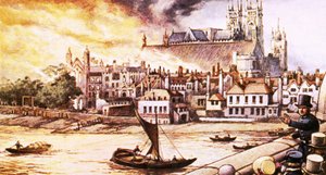 De oude parlementsgebouwen werden verwoest door brand in 1834