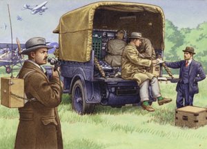 De begindagen van externe uitzendingen voor de BBC (gouache op papier)