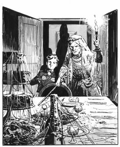 Illustratie voor Grote Verwachtingen door Charles Dickens (pen en inkt)