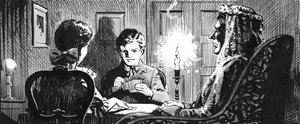 Illustratie voor Grote Verwachtingen door Charles Dickens (pen en inkt)