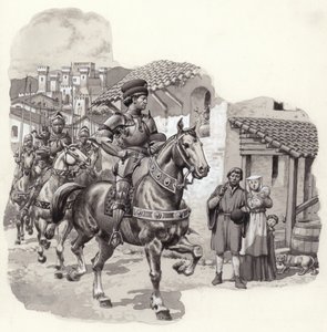 Sigismondo Malatesta, Italiaanse huurling (gouache op papier) door Pat (1907 95) Nicolle